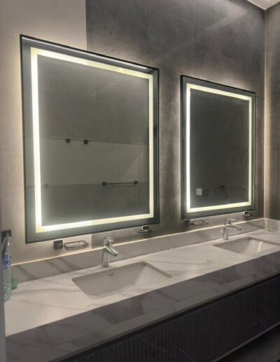 Led Mirror With Black Frame